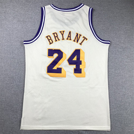 Men's Los Angeles Lakers Kobe Bryant #24 Cream Hardwood Classics Swingman Jersey