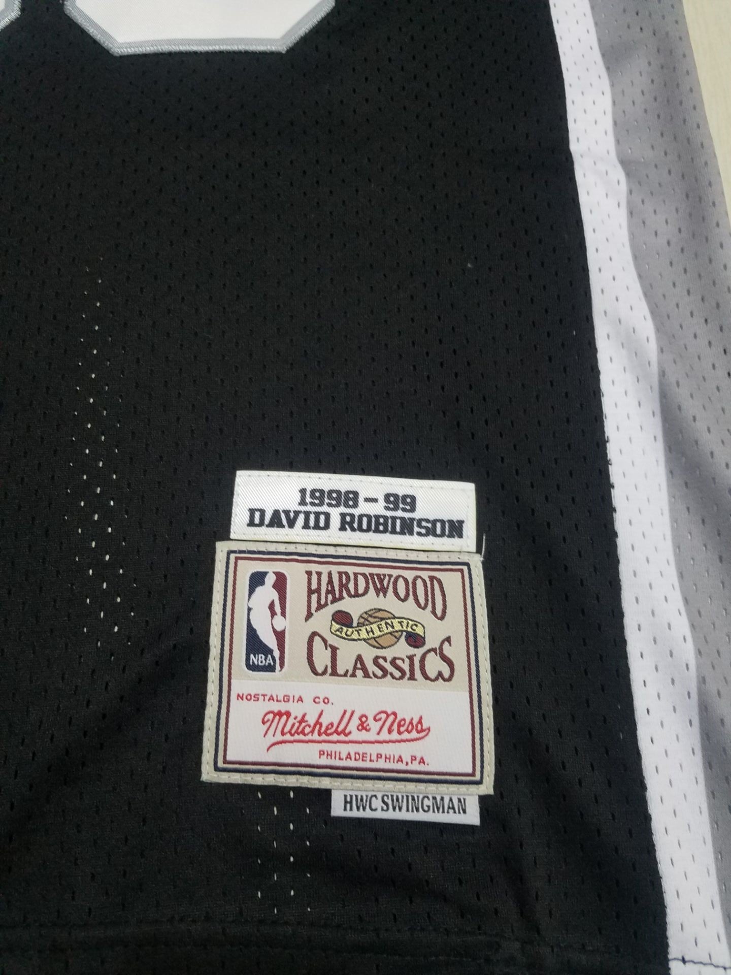 Herren San Antonio Spurs David Robinson Black Big &amp; Tall Hardwood Classics Trikot