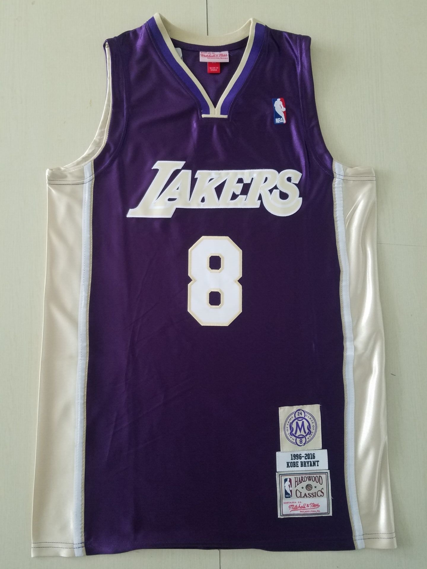 Men's Los Angeles Lakers Kobe Bryant Purple Hall of Fame Hardwood Classics Jersey