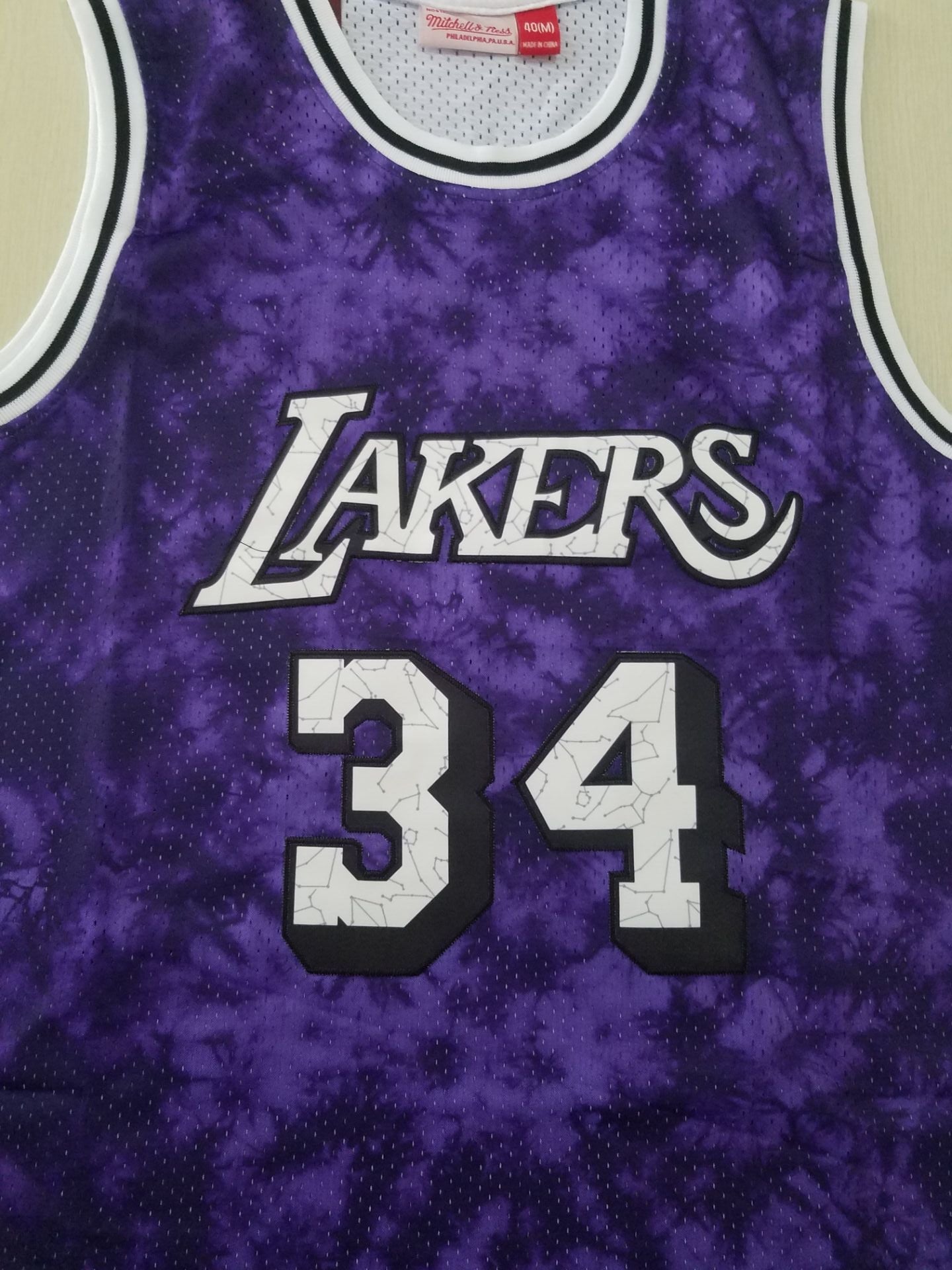 Men's Los Angeles Lakers Shaquille O'Neal #34 Purple Galaxy Swingman Jersey