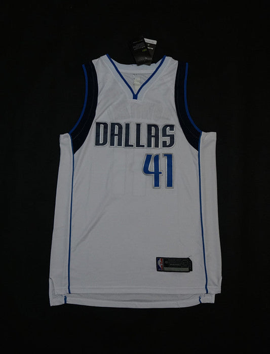 Weißes Replica-Swingman-Trikot der Dallas Mavericks Dirk Nowitzki #41 NBA für Herren