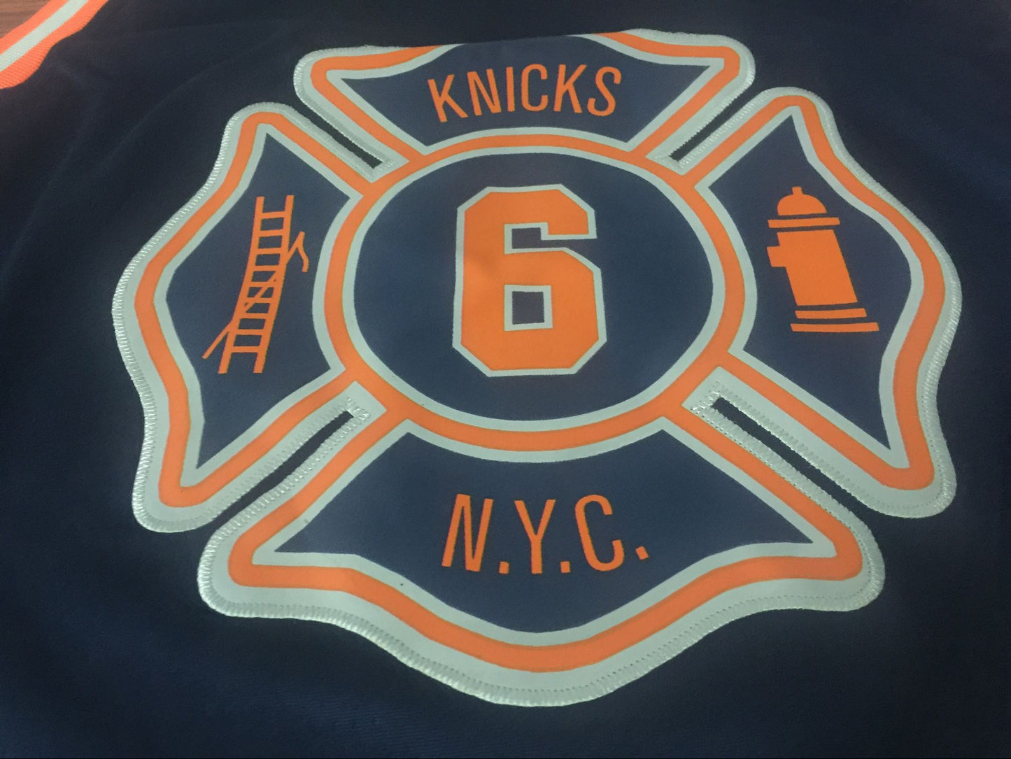 Men's New York Knicks Kristaps Porzingis #6 NBA Dark Blue Swingman Jersey