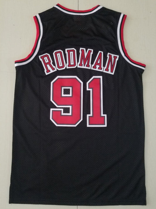 Men's Chicago Bulls Dennis Rodman 1997-98 Black Hardwood Classics Swingman Jersey
