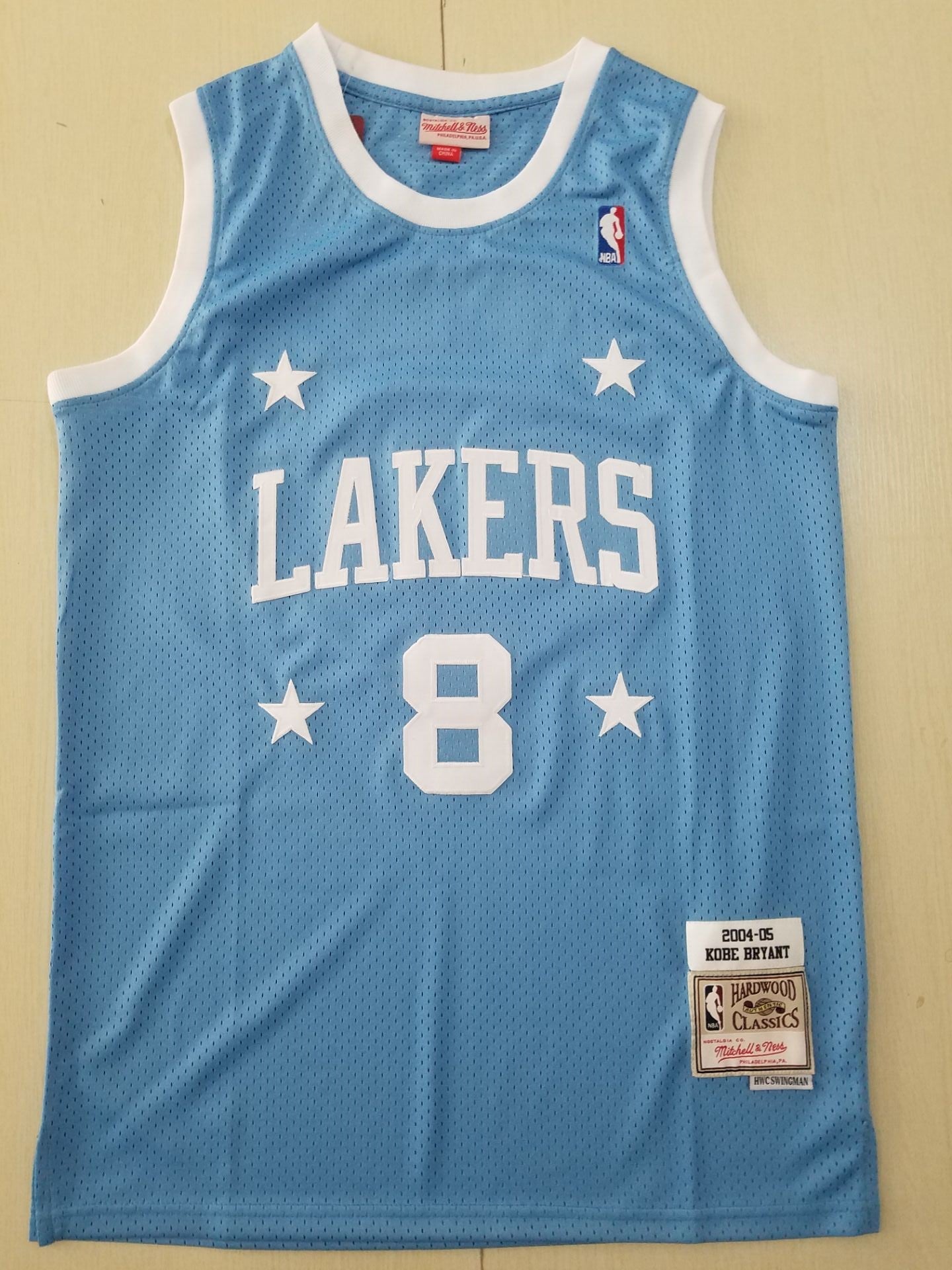 Men's Los Angeles Lakers Kobe Bryant Light Blue 2004-2005 #8 Authentic Jersey