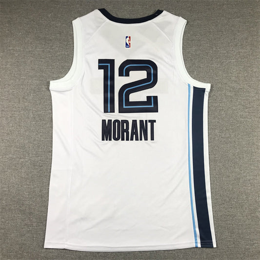 Herren Memphis Grizzlies Ja Morant #12 Weiß 2022/23 Swingman-Trikot – Association Edition