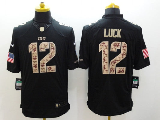 Men's Indianapolis Colts Andrew Luck #12 Black Player Game Jersey
