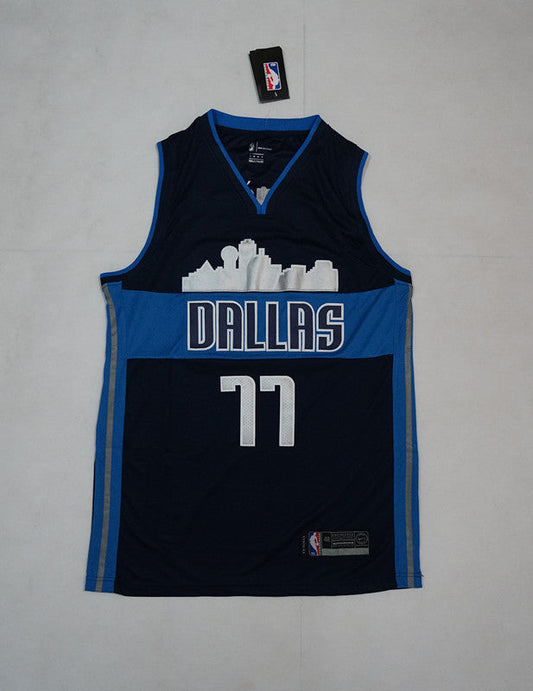Men's Dallas Mavericks Luka Doncic #77 NBA Replica Jersey - Retro Blue