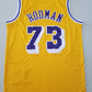 Men's Los Angeles Lakers Dennis Rodman Classics Swingman Jersey - Retro Yellow