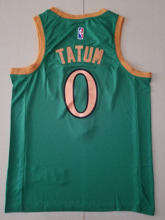 Men's Boston Celtics Jayson Tatum #0 NBA Green Swingman Player Jersey