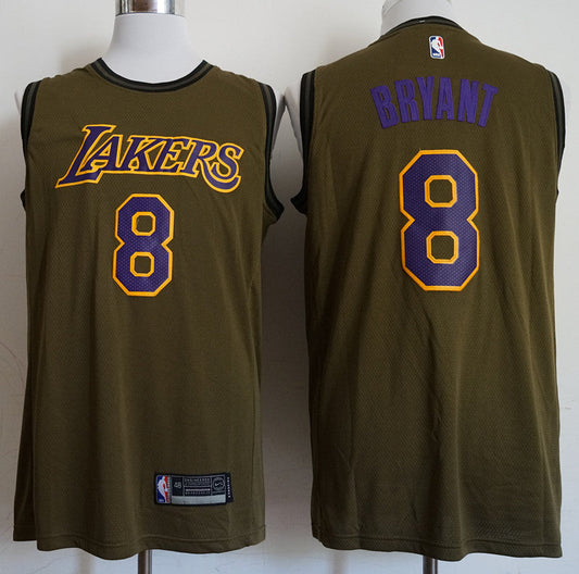 Authentisches Spielertrikot der Los Angeles Lakers Kobe Bryant in Army Green Classics für Herren
