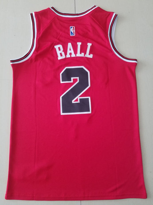Men's Chicago Bulls Lonzo Ball #2 Red Fast Break Replica Player Jersey
