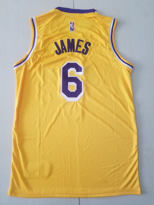 Gelbes NBA-Trikot der Los Angeles Lakers LeBron James #6 für Herren