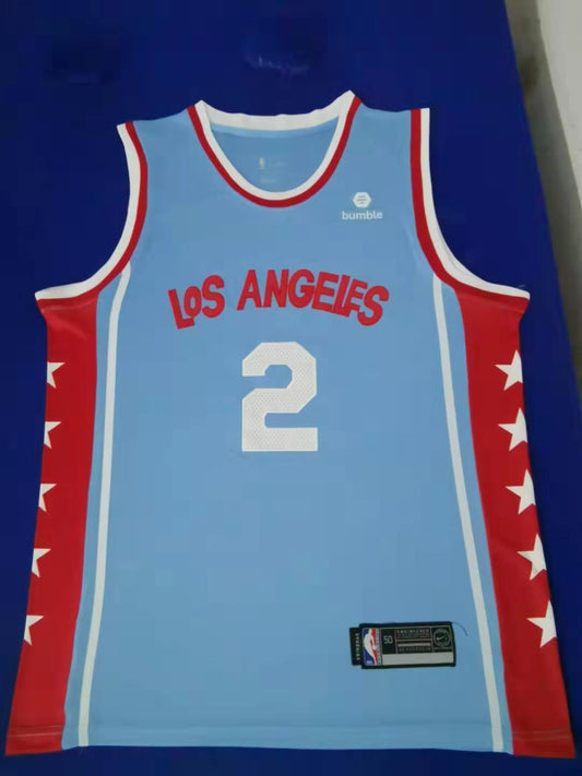 Men's LA Clippers Kawhi Leonard #2 NBA Player Jersey - Retro Blue
