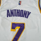 Men's Los Angeles Lakers Carmelo Anthony #7 White Fast Break Replica Jersey
