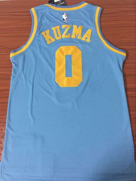 Men's Los Angeles Lakers Kyle Kuzma #0 NBA Retro Blue Jersey
