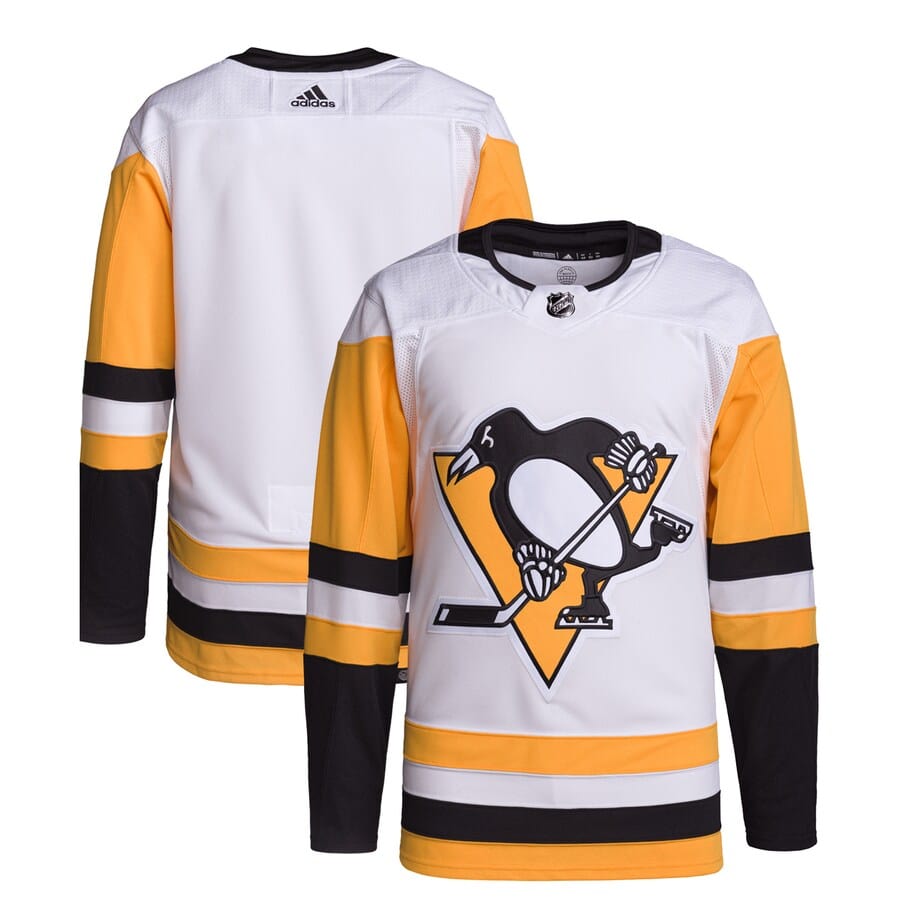 Weißes adidas Primegreen Authentic Pro-Auswärtstrikot der Pittsburgh Penguins für Herren