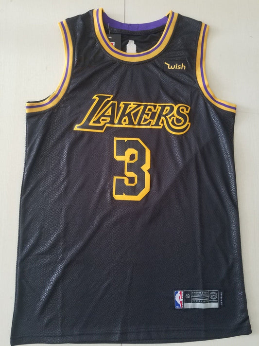 Men's Los Angeles Lakers Anthony Davis Black #3 NBA Swingman Jersey