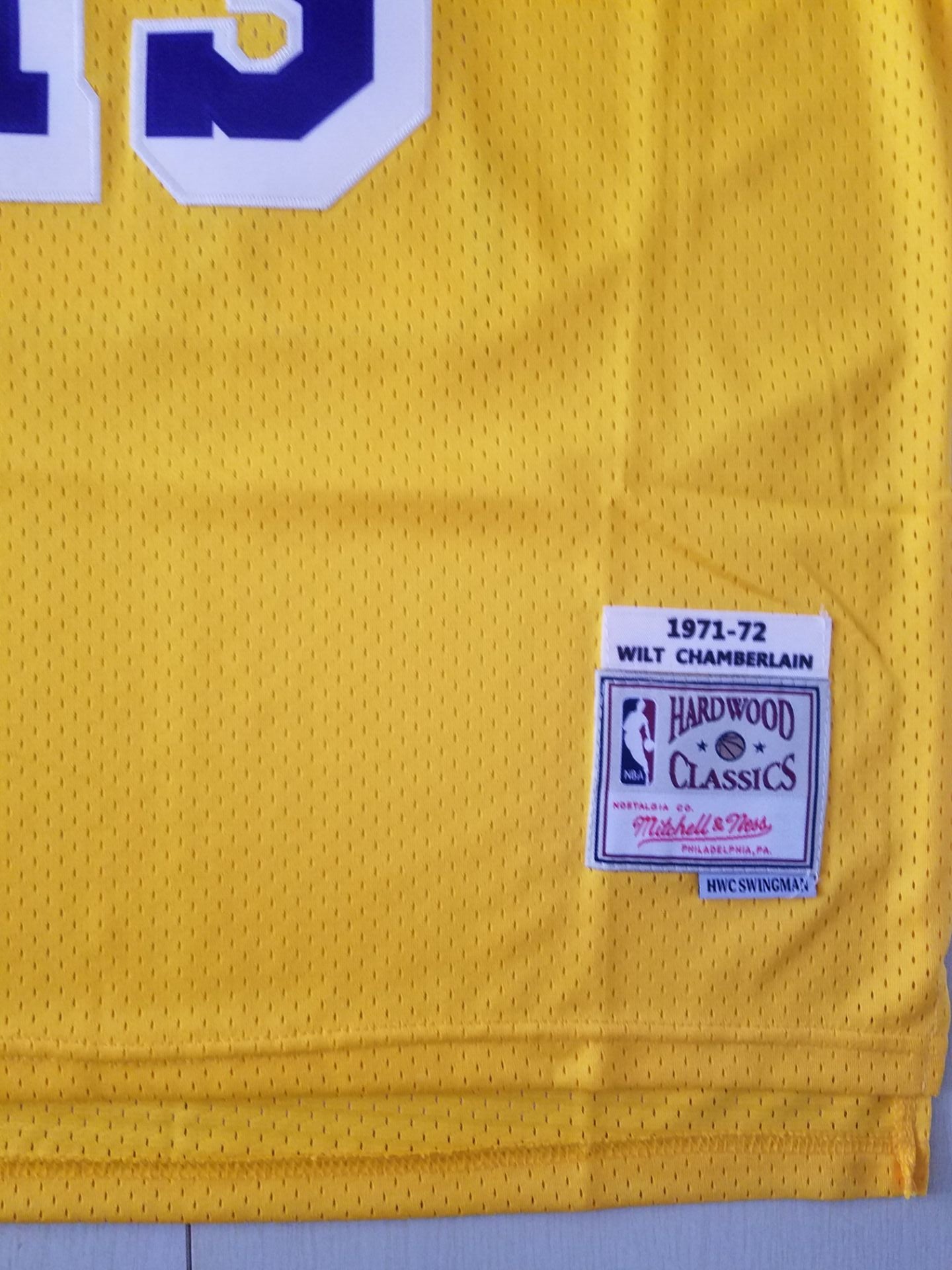 Los Angeles Lakers Wilt Chamberlain #13 Yellow Classics Swingman-Trikot für Herren