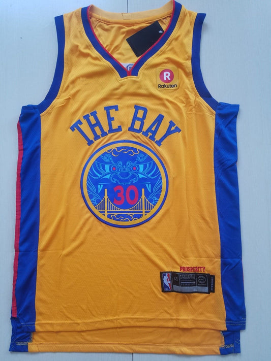 Men's Golden State Warriors Stephen Curry Yellow Replica Jersey - City Edition