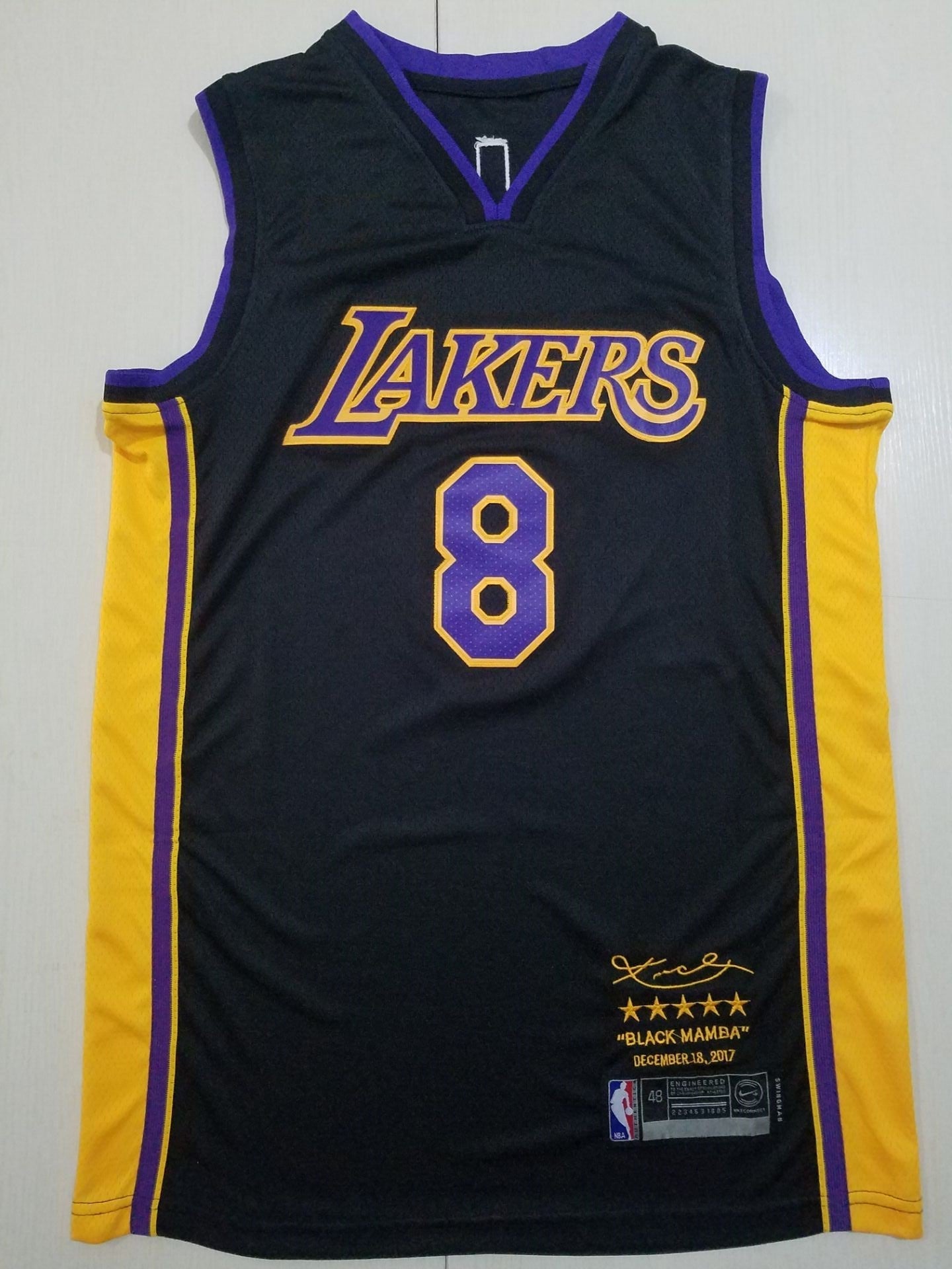Schwarzes Swingman-Spielertrikot #8 der Los Angeles Lakers Kobe Bryant für Herren