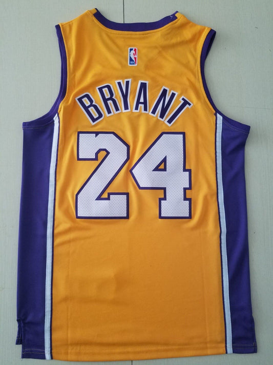 Men's Los Angeles Lakers Kobe Bryant #24 Yellow Swingman Player Jersey