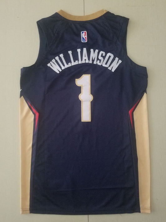 Men's New Orleans Pelicans Zion Williamson #1 NBA Dark Blue Swingman Jersey