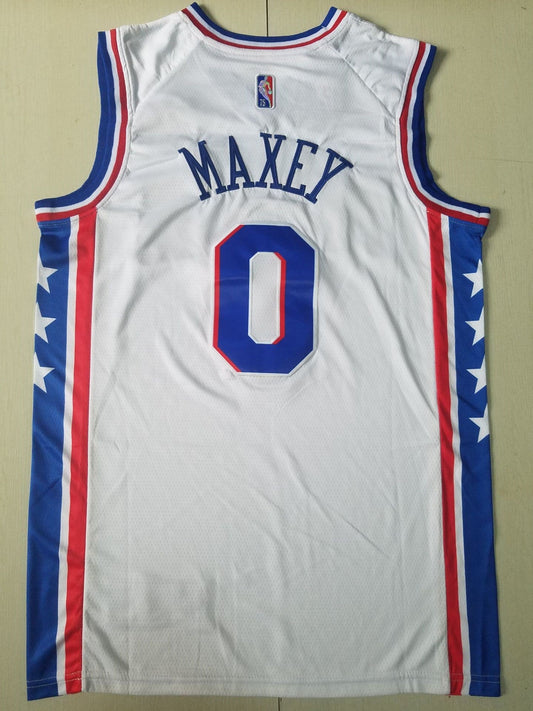 Men's Philadelphia 76ers Tyrese Maxey White Fastbreak Replica Player Jersey