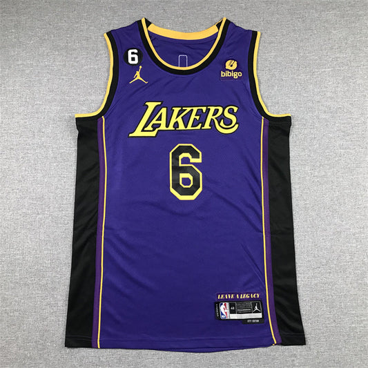 Men's Los Angeles Lakers LeBron James #6 Purple 2022/23 Swingman Jersey - Statement Edition
