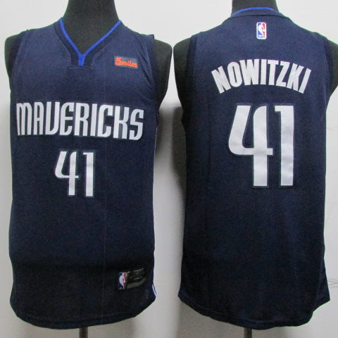 Men's Dallas Mavericks Dirk Nowitzki #41 NBA Dark Blue Replica Swingman Jersey
