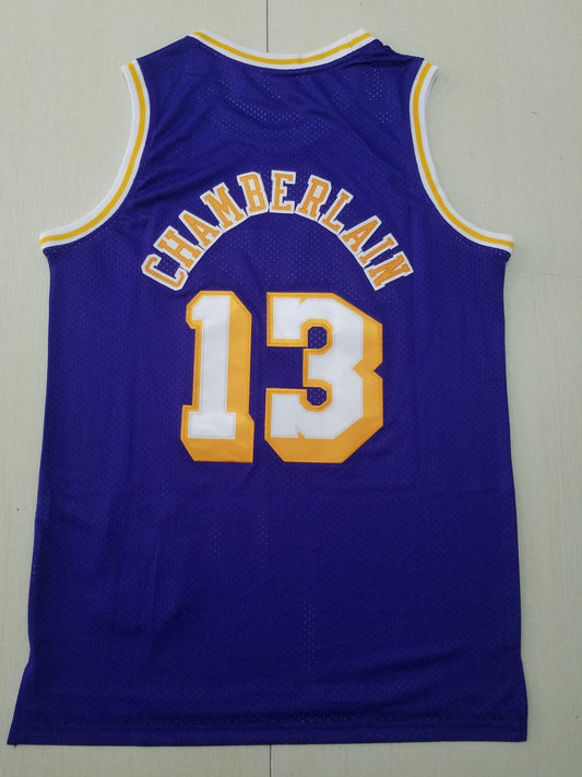 Los Angeles Lakers Wilt Chamberlain #13 NBA Swingman-Trikot für Herren – Retro-Lila