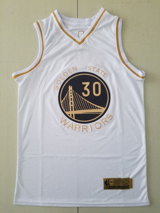 Men's Golden State Warriors Stephen Curry #30 White Swingman Jersey