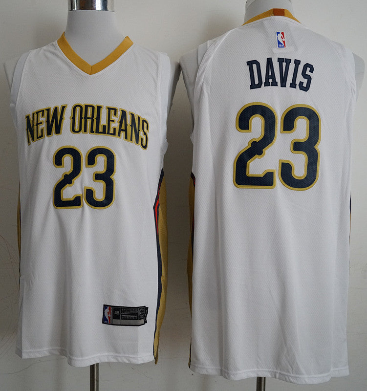 Men's New Orleans Pelicans Anthony Davis #23 NBA White Swingman Player Jersey