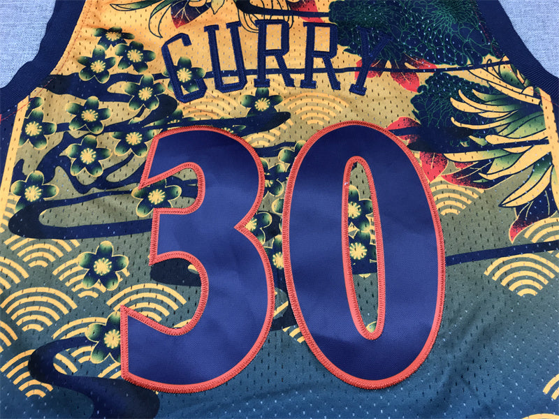 Men's Golden State Warriors Stephen Curry #30 Year of Rabbit Edition Hardwood Classics Swingman Jersey