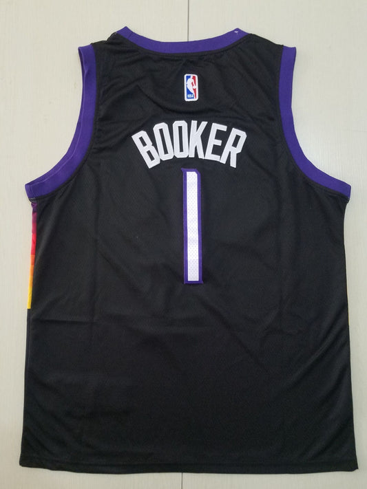 Men's Phoenix Suns Devin Booker #1 NBA Black Replica Jersey City Edition
