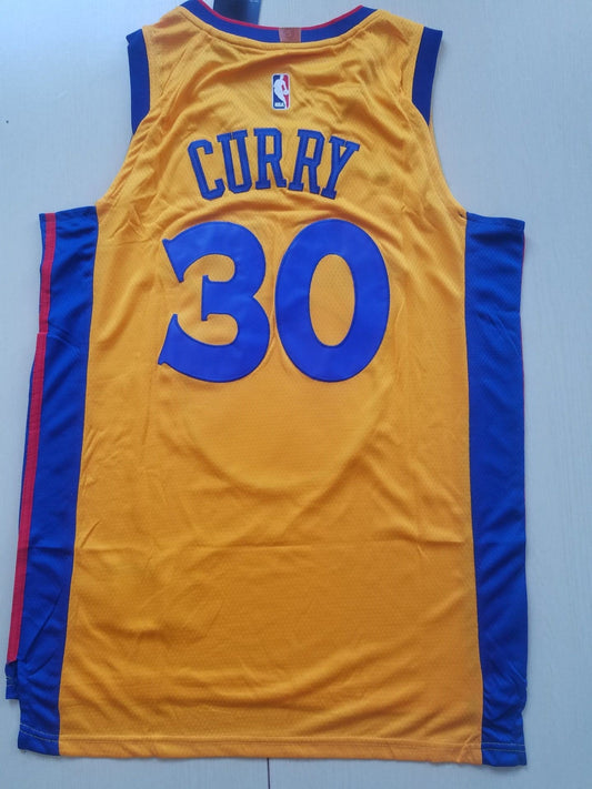 Men's Golden State Warriors Stephen Curry Yellow Replica Jersey - City Edition