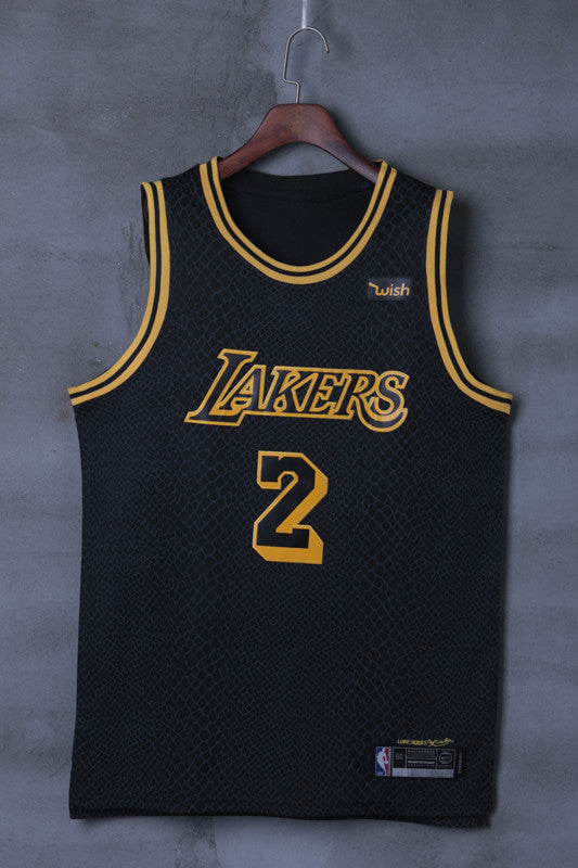Schwarzes Swingman-Trikot der Los Angeles Lakers Lonzo Ball #2 NBA für Herren – City Edition