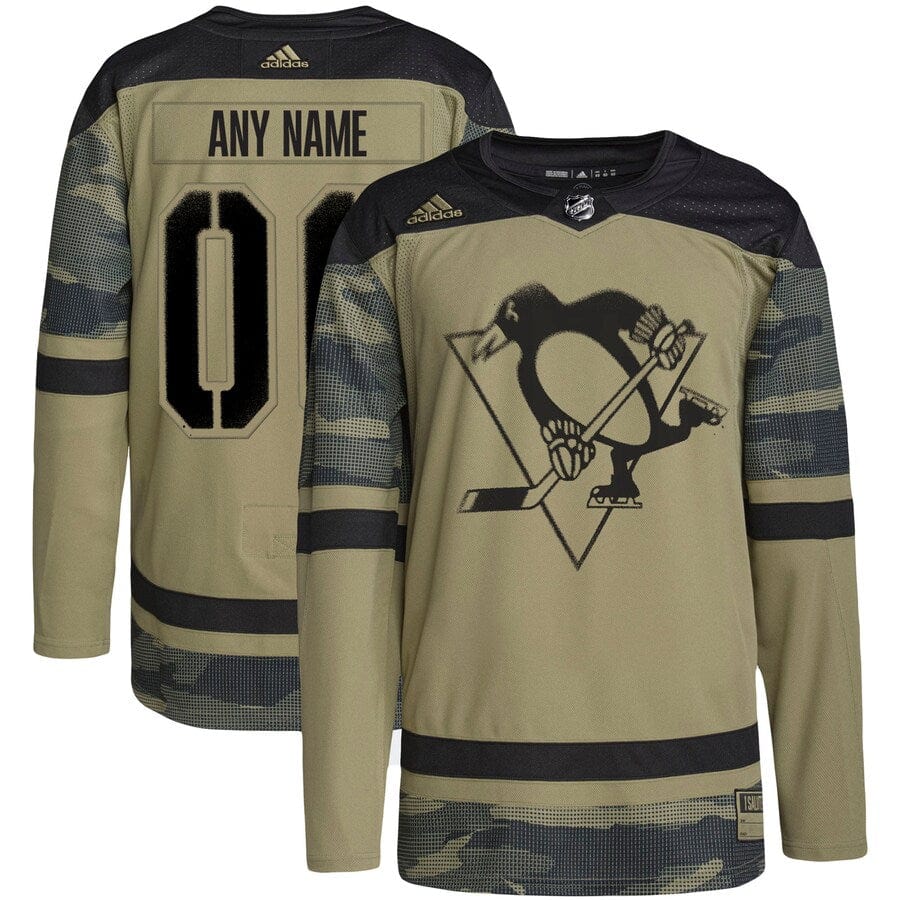 Men's Pittsburgh Penguins adidas Camo Military Appreciation Team Authentic Custom Practice Jersey