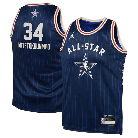 Giannis Antetokounmpo Jordan Brand Navy 2024 NBA All-Star Game Swingman-Trikot für Jugendliche