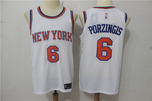 Weißes Swingman-Trikot der New York Knicks Kristaps Porzingis #6 NBA für Herren