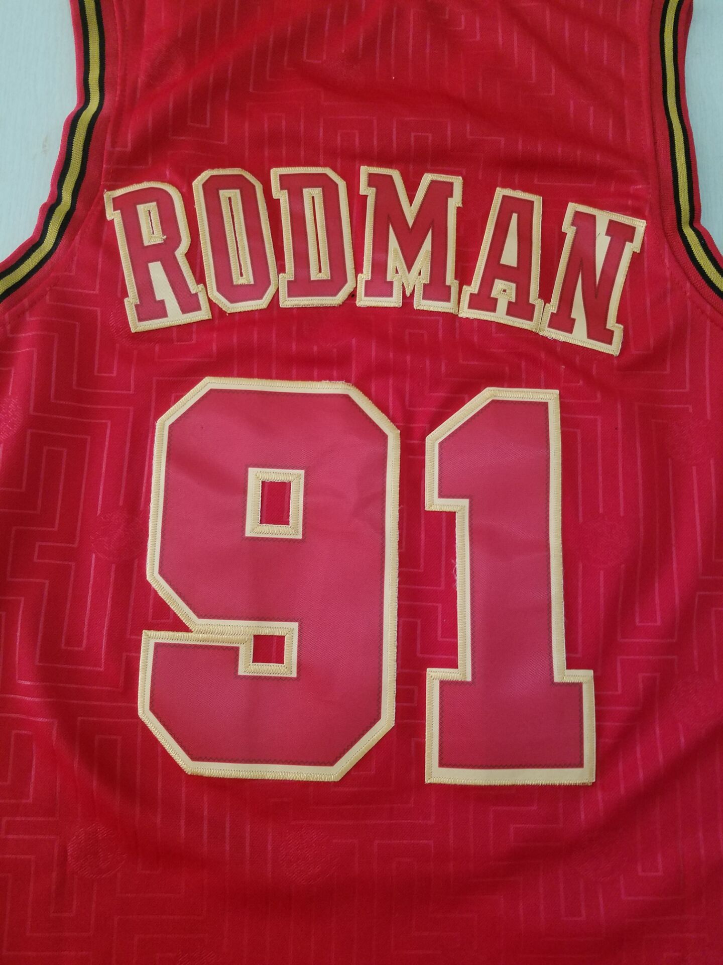 Men's Chicago Bulls Dennis Rodman #91 Red Hardwood Classics Swingman Jersey