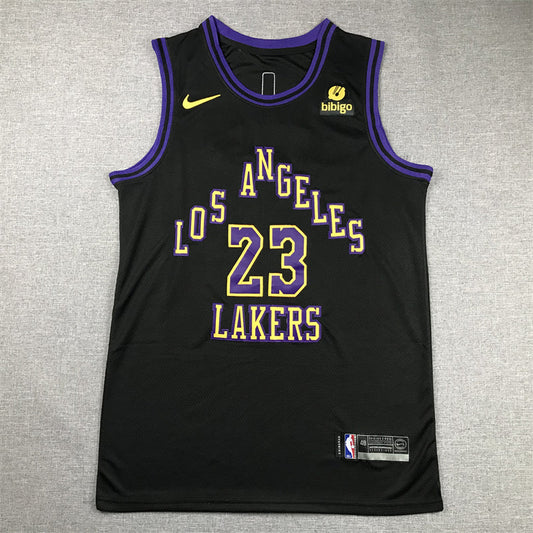 Men's Los Angeles Lakers LeBron James #23 Black 2023/24 Swingman Jersey - City Edition