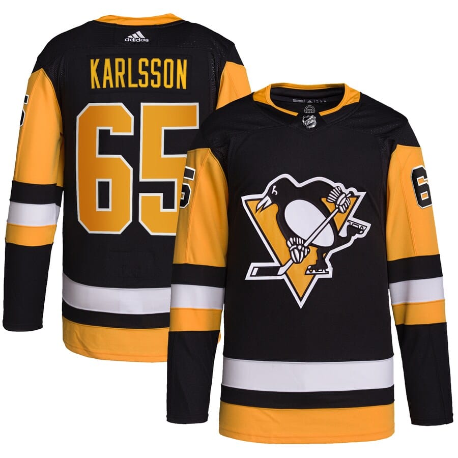 Men's Pittsburgh Penguins Erik Karlsson adidas Black Home Primegreen Authentic Pro Player Jersey