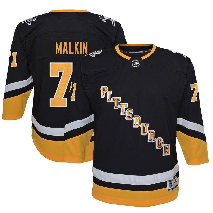 Youth Pittsburgh Penguins Evgeni Malkin Black 2021/22 Alternate Premier Player Jersey