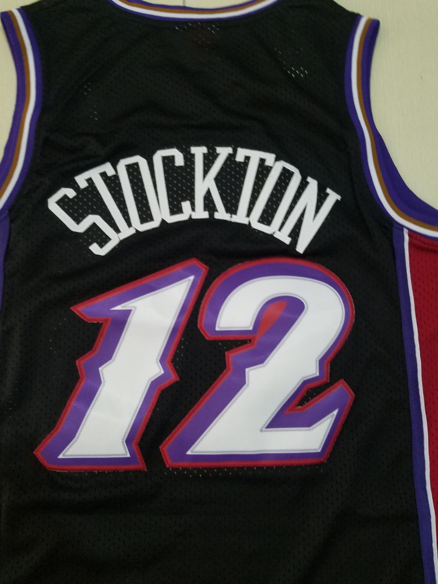 Men's Utah Jazz John Stockton Black 1998-99 Hardwood Classics Swingman Jersey