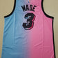 Miami Heat Dwyane Wade #3 Swingman-Spielertrikot für Herren in Rosa/Blau