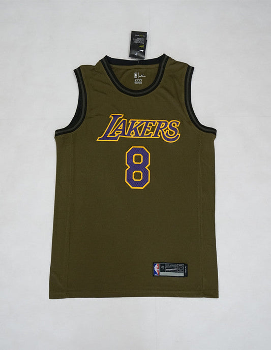 Men's Los Angeles Lakers Kobe Bryant Army Green Classics Authentic Player Jersey