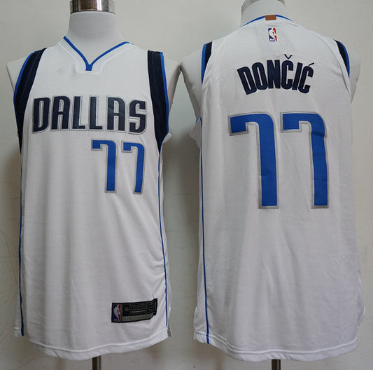 Weißes NBA-Replika-Trikot der Dallas Mavericks Luka Doncic #77 für Herren
