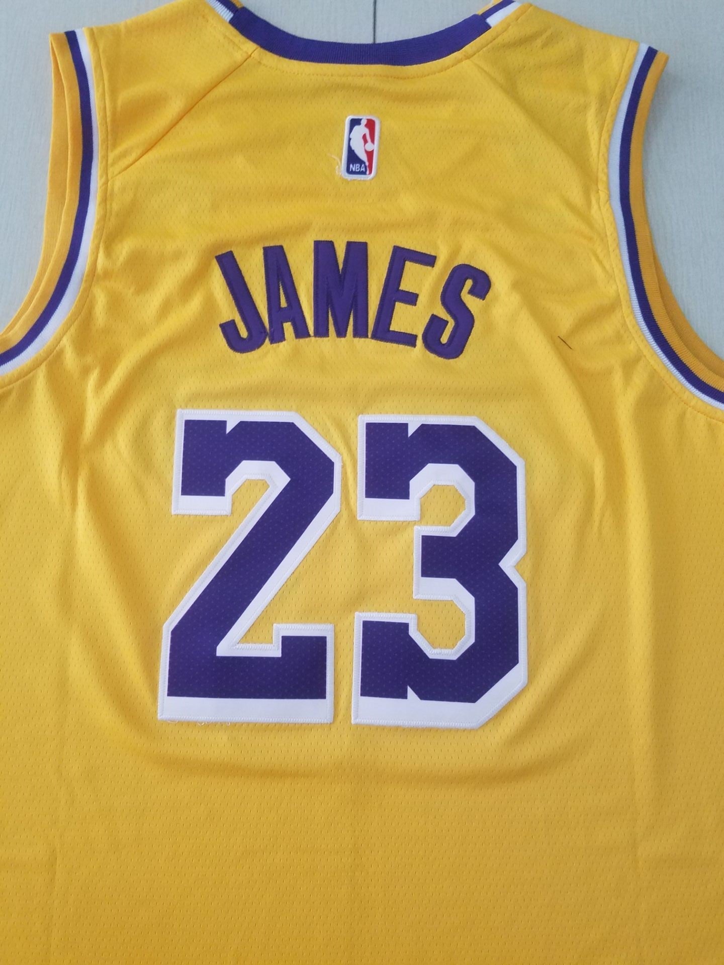 Men's Los Angeles Lakers LeBron James NBA #23 Yellow Swingman Jersey