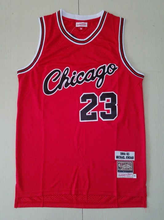 Men's Chicago Bulls Michael Jordan Red 1984-85 Hardwood Classics Jersey