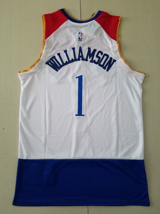 Herren New Orleans Pelicans Zion Williamson #1 Weißes 2020/21 Swingman-Trikot